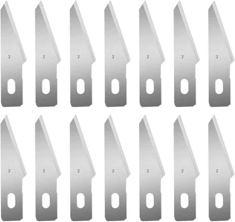 QIMAOO 120 Pcs Exacto Knife Blades, #2 High Carbon Steel Hobby Knife Blade Refills Hobby Knife Replacement Blades for Craft, Scrapbooking, Stencil - Image 1